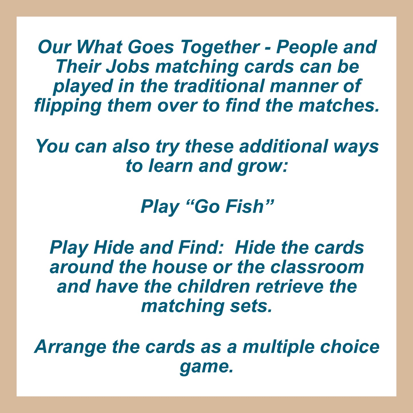 People And Their Jobs Matching Game Ways To Play