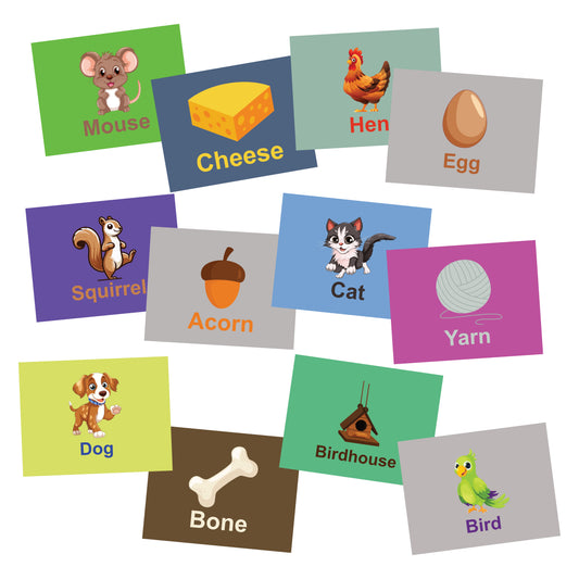 Matching Game Cards - Animals And Objects